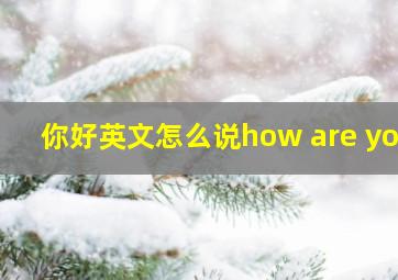 你好英文怎么说how are you